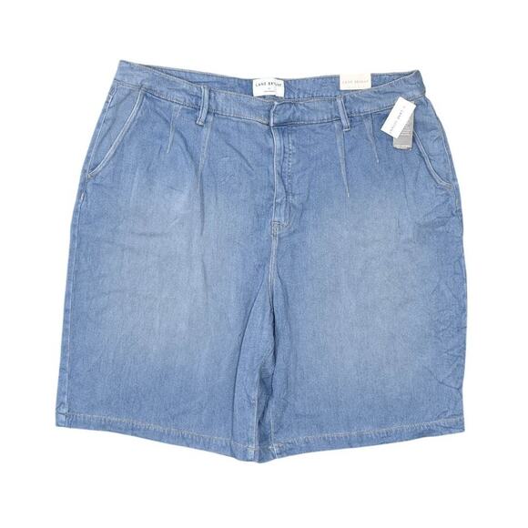 NEW Lane Bryant Blue Relaxed Bermuda Shorts Plus Size 22 Zip Solid - Picture 1 of 7